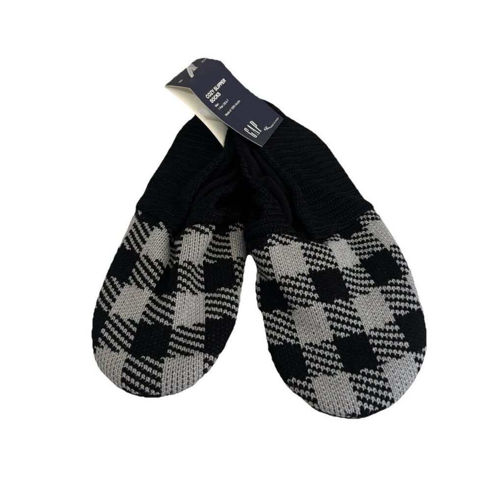Gap Cozy Slipper Socks Palid Gray Black  Men Size 6/7 XS
